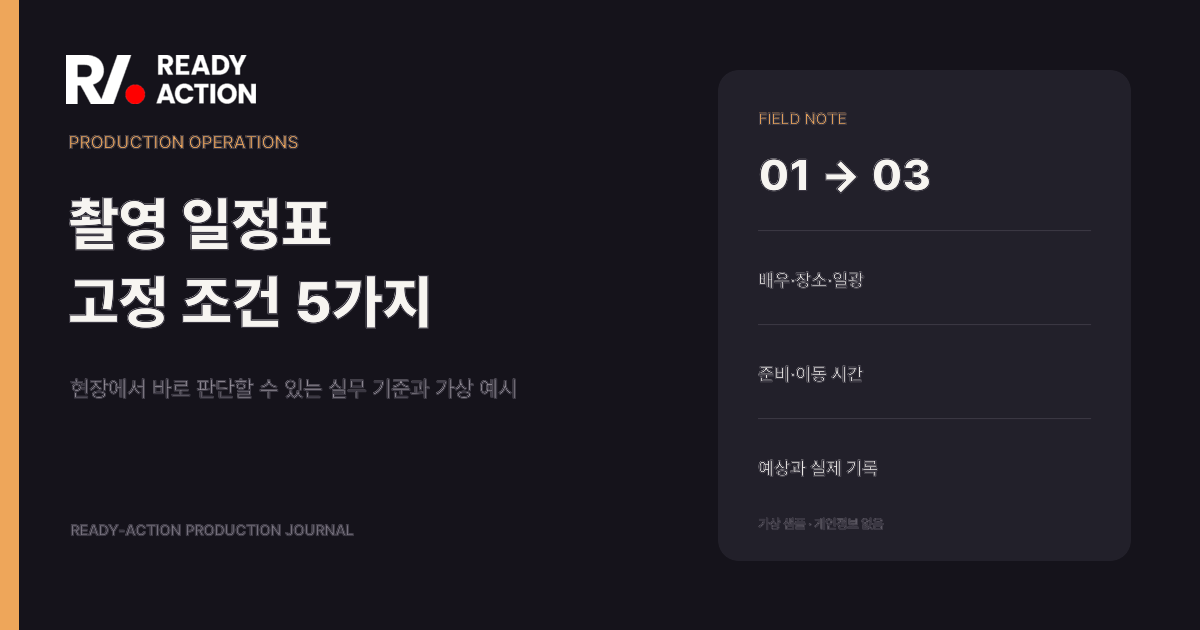 촬영 일정표가 계속 틀어지는 이유: 스케줄보다 먼저 맞춰야 할 5가지 실무 가이드 대표 이미지